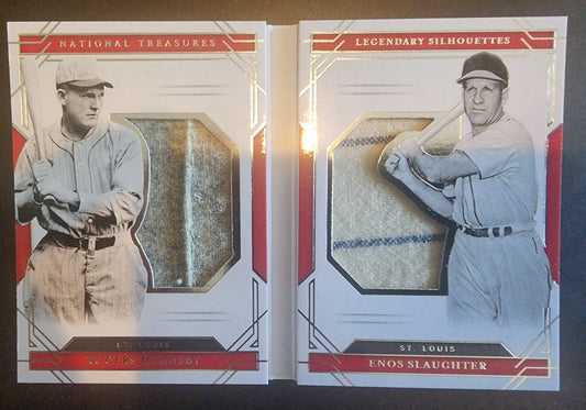 Rogers Hornsby Enos Slaughter 2020 Panini National Treasures Dual Jersey Booklet #1/10 - Baseball Card Single