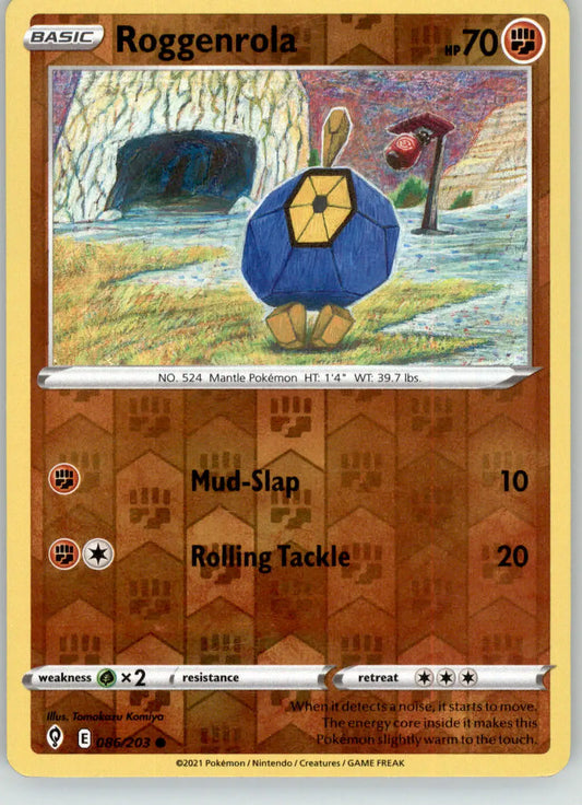 Roggenrola - Evolving Skies - 086/203 - Reverse Holo LP Pokemon - Pokémon Card Single