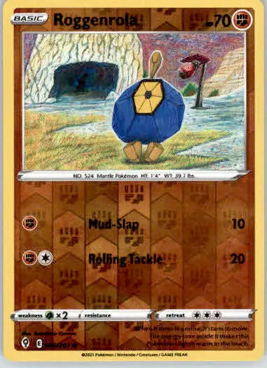 Roggenrola - SWSH07: Evolving Skies - 086/203 - Reverse Holo LP - Pokémon Card Single
