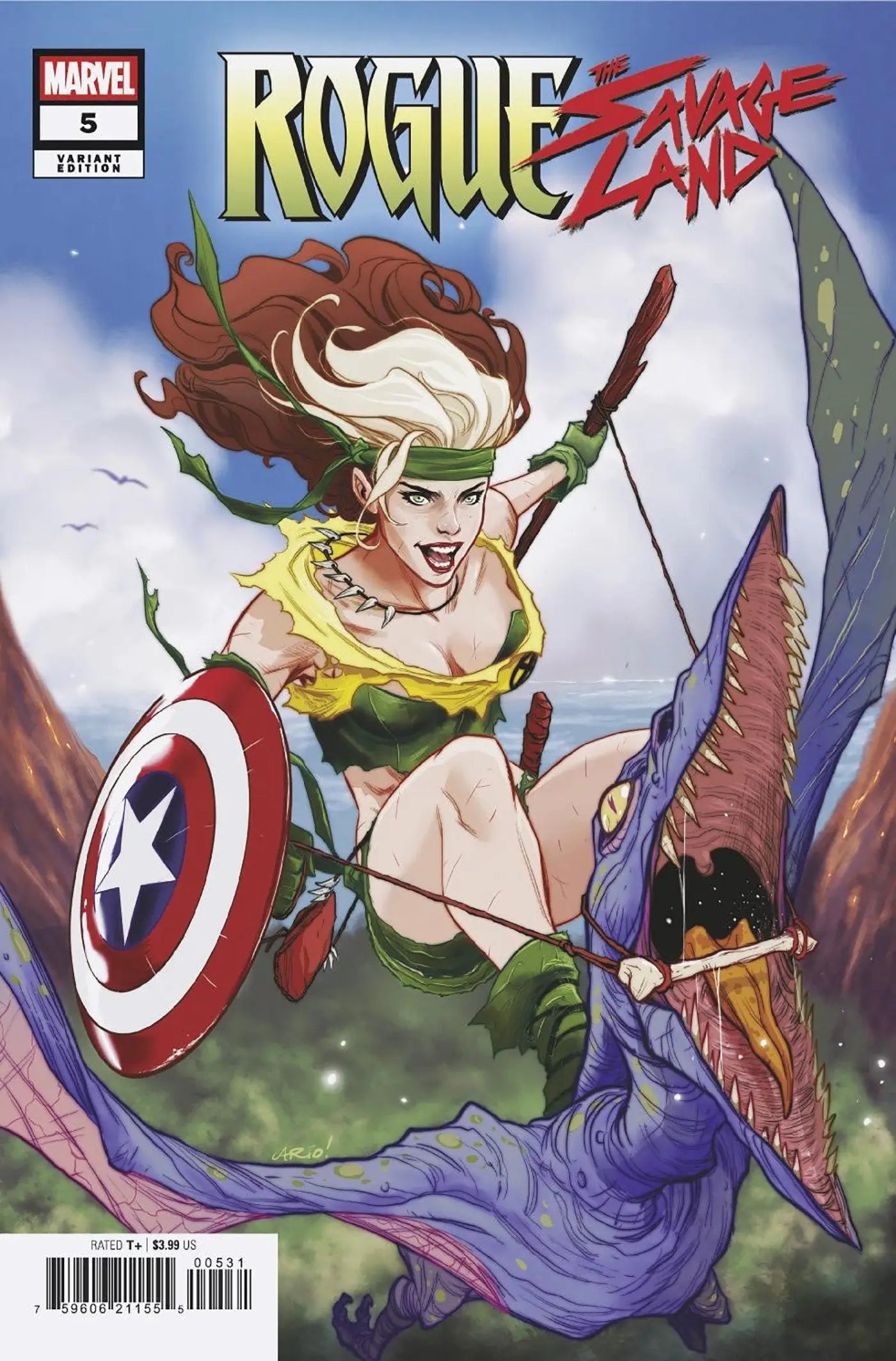 Comic book cover for Rogue The Savage Land #5 Ario Anindito Variant showcasing vivid art