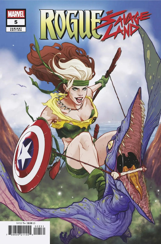 Comic book cover for Rogue The Savage Land #5 Ario Anindito Variant showcasing vivid art
