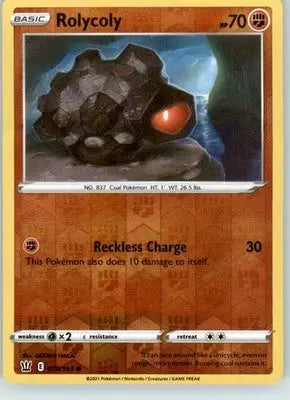 Rolycoly - SWSH05: Battle Styles - 078/163 - Reverse Holo LP - Pokémon Card Single