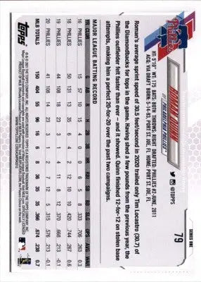 Roman Quinn 2021 Topps #79 Philadelphia Phillies - Baseball Card Single