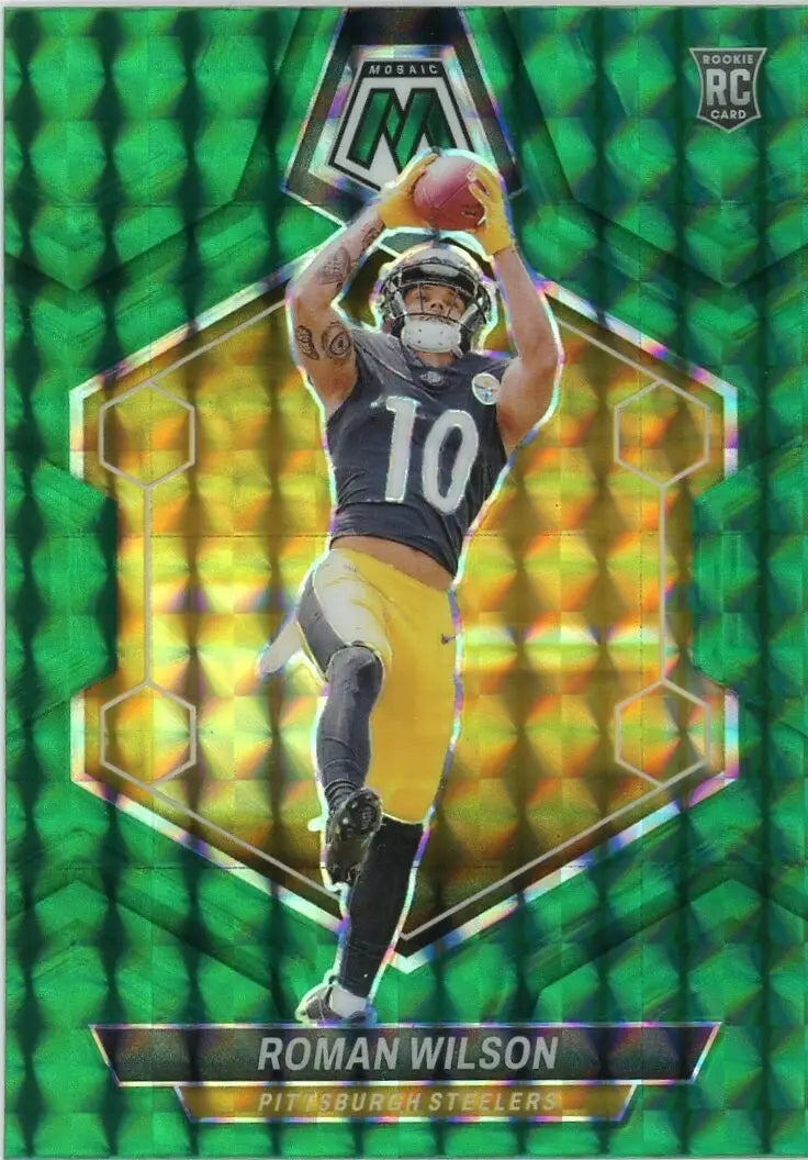 Roman Wilson Rookie 2024 Panini Mosaic #369 Green Mosaic Pittsburgh Steelers - Football Card Single