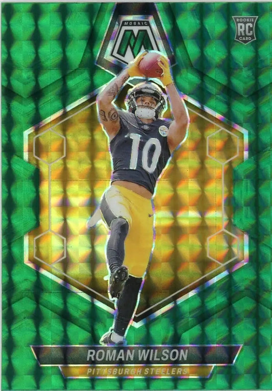 Roman Wilson Rookie 2024 Panini Mosaic #369 Green Mosaic Pittsburgh Steelers - Football Card Single