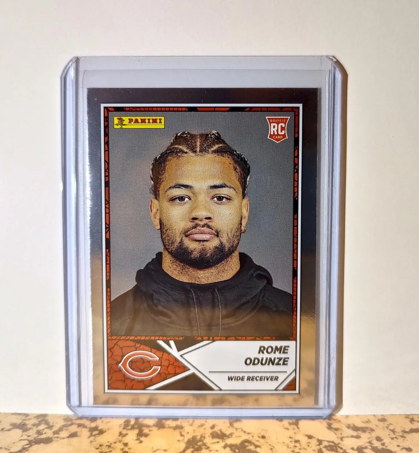 Rome Odunze 2024 Panini NFL #77 Silver Foil Rookie Sticker Card Bears