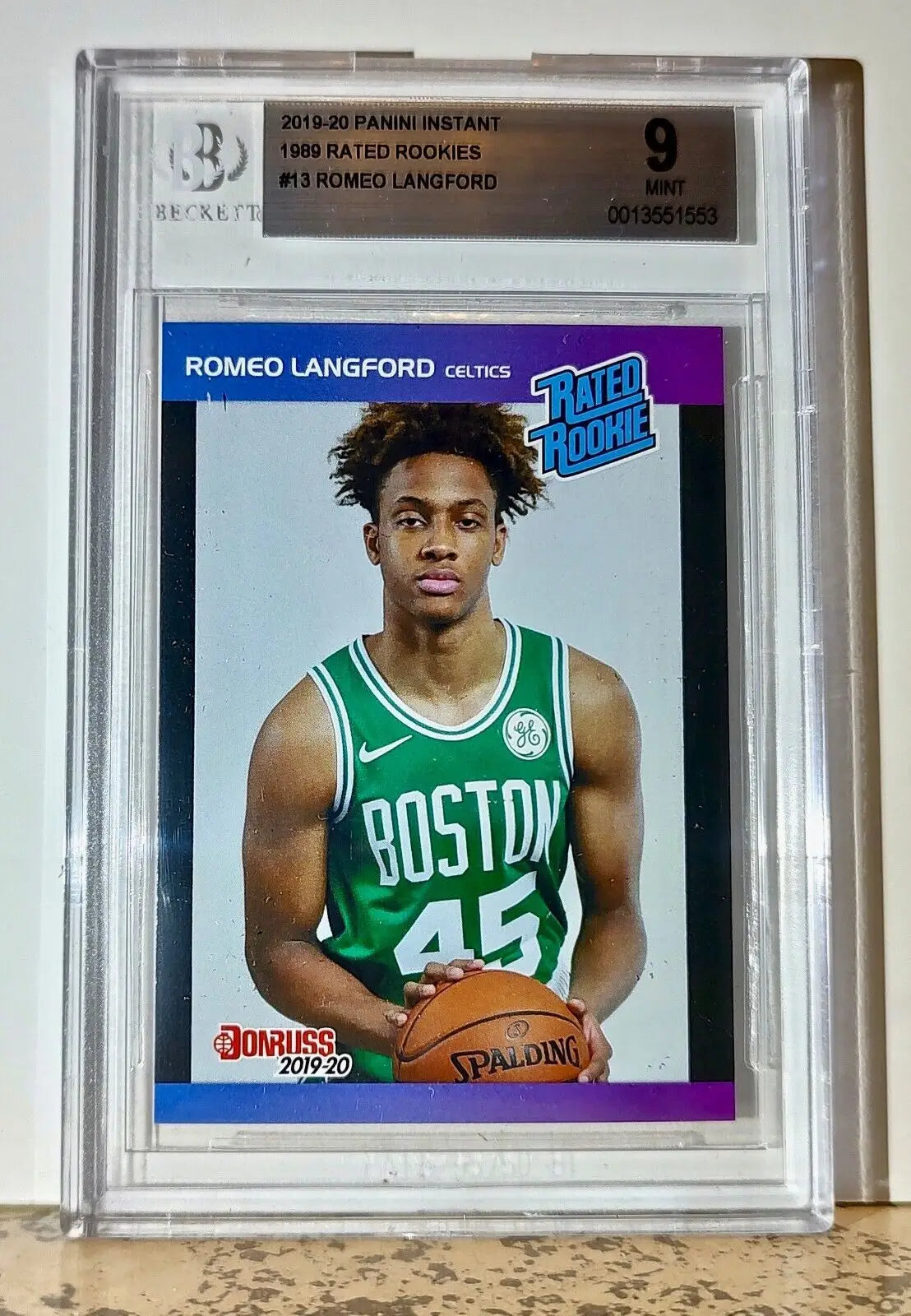 Romeo Langford 2019-20 Panini NBA #13 Rated Rookies 1/3431 BGS 9 Mint Celtics - Basketball Card Single