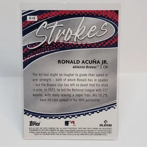 Baseball trading card of Ronald Acuna Jr. from Topps Chrome Atlanta Braves collection
