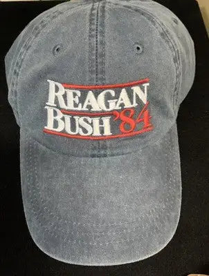 Ronald Reagan George Bush 1984 Cap Hat by Adams Leather Strap NEW Never Worn - Apparel