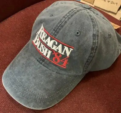 Ronald Reagan George Bush 1984 Cap Hat by Adams Leather Strap NEW Never Worn - Apparel