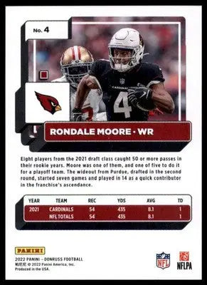 Rondale Moore 2022 Donruss #4 Arizona Cardinals - Football Card Single
