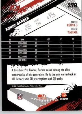 Ronde Barber - 2009 Score - #279 - Football - Football Card Single