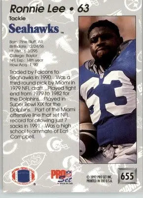 Ronnie Lee - 1992 Pro Set - #655 - RC Football - Football Card Single