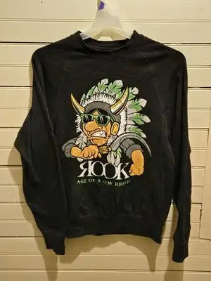 ROOK Sweatshirt Mens S Black Graphic Age Of A New Breed Crewneck Pullover Urban - Apparel
