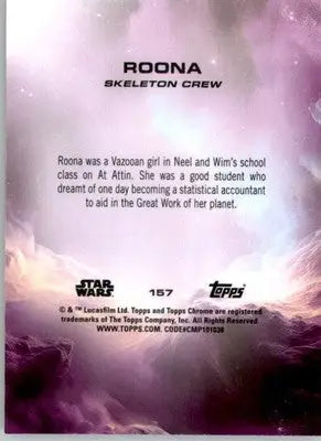 Roona - 2025 Topps Chrome Star Wars - #157 - RayWave Refractor Non-sport - Star Wars Card Single