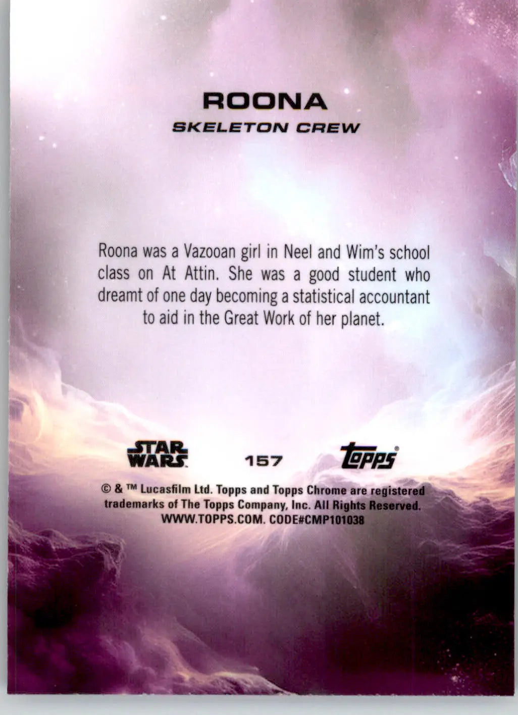 Roona - 2025 Topps Chrome Star Wars Sapphire - #157 - Non_sport - Star Wars Card Single