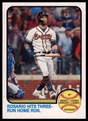 Rosario Hits Three-Run Home Run 2022 Topps Heritage #203 Atlanta Braves - Baseball Card Single