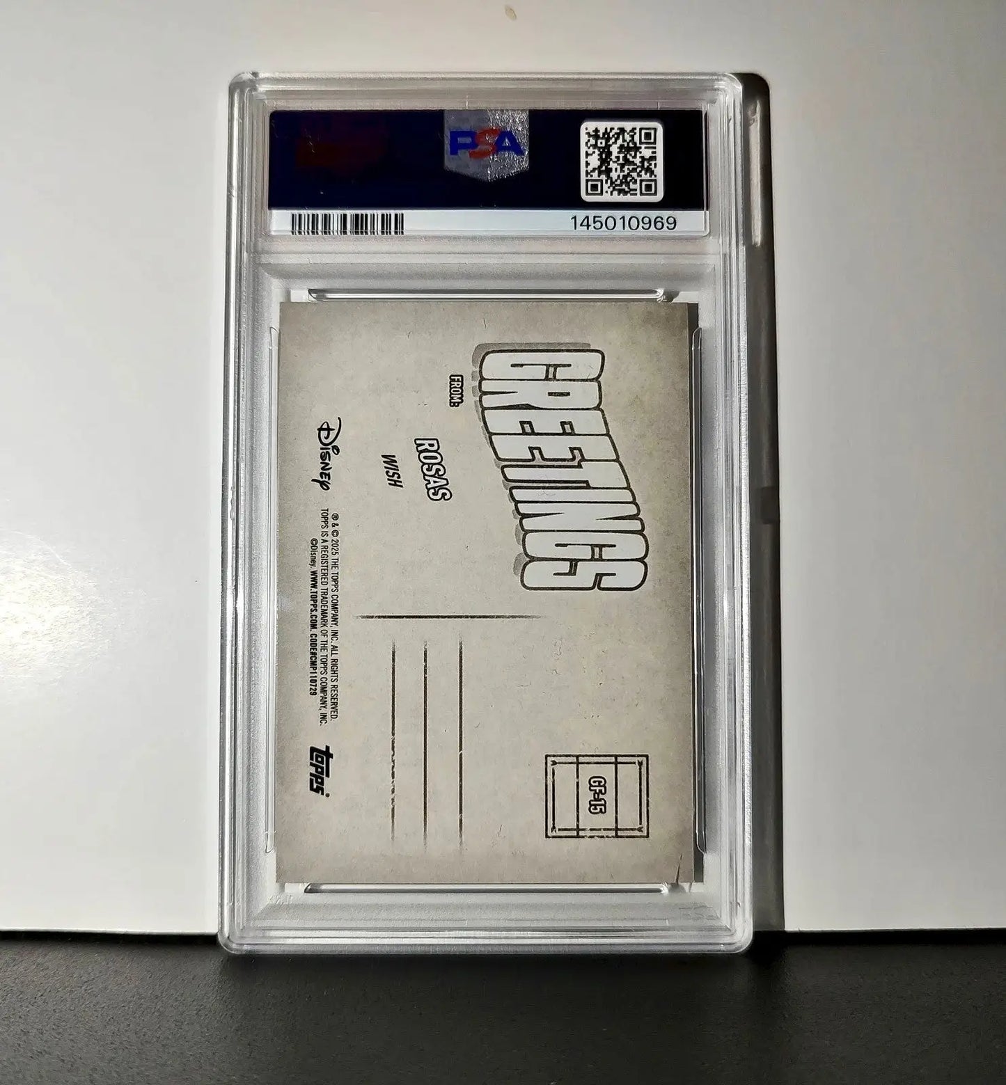 Rosas 2025 Topps Disney Wonder #GF-15 Greetings From Card Wish PSA 9 - Non-Sports Card Single