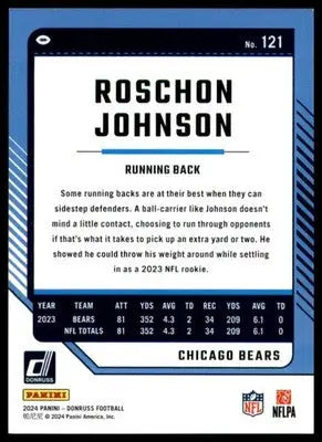Roschon Johnson 2024 Donruss #121 Chicago Bears - Football Card Single