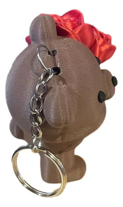 Rose Bear Keychain | Cute Valentine Bear with Flowers Keychain Gift Bag Charm - Other