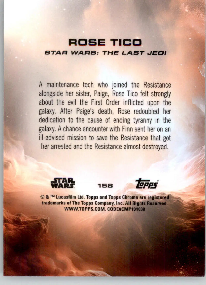 Rose Tico - 2025 Topps Chrome Star Wars Sapphire - #158 - Non_sport - Star Wars Card Single