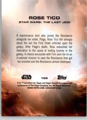 Rose Tico - 2025 Topps Chrome Star Wars Sapphire - #158 - Non_sport - Star Wars Card Single