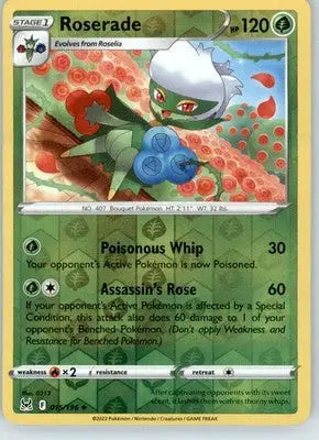 Roserade - SWSH11: Lost Origin - 015/196 - Reverse Holo LP - Pokémon Card Single