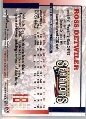 Ross Detwiler - 2009 Grandstand Harrisburg Senators SGA - #NNO - AUTO Baseball - Baseball Card Single