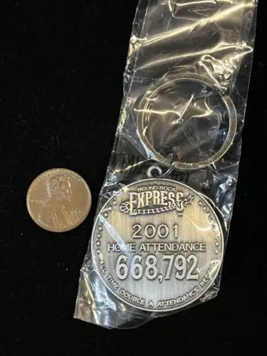 Round Rock Express 2001 home attendance keychain from AT&T promotional premium