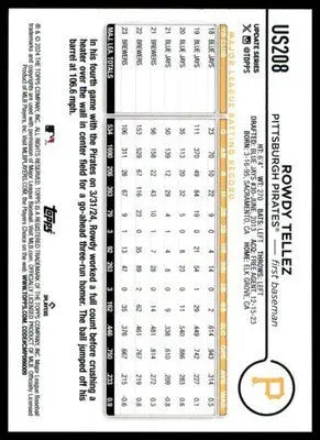 Rowdy Tellez 2024 Topps Update #US208 Pittsburgh Pirates - Baseball Card Single