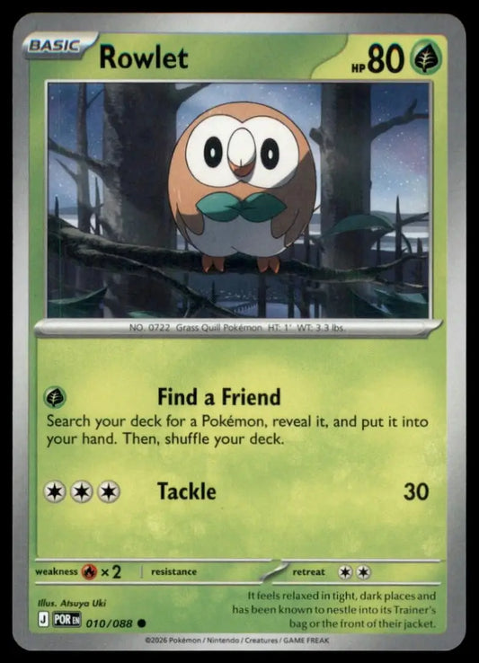 Rowlet 010/088 Me03: Perfect Order Regular - Pokémon Card Single
