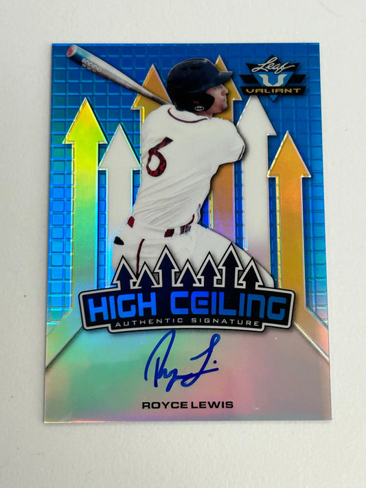 Royce Lewis 2017 Leaf Valiant High Ceiling Auto #27/25 - Baseball Card Single