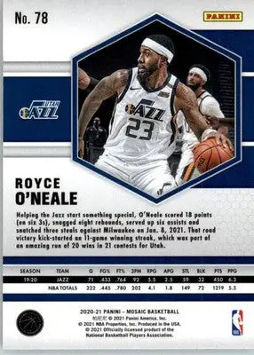 Royce O’Neale - 2020-21 Panini Mosaic - #78 - Basketball - Basketball Card Single