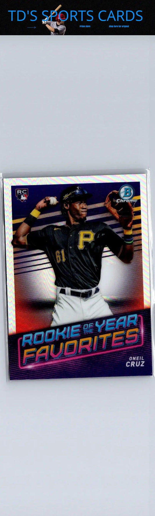 Oneil Cruz rookie baseball card from #ROYF-5 collection displayed in product listing