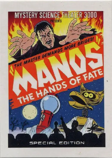 Movie poster for Manos: The Hands of Fate on RR Parks NSU Promo Card from MST3K