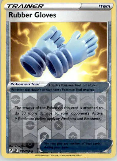 Rubber Gloves - SWSH07: Evolving Skies - 156/203 - Reverse Holo LP - Pokémon Card Single