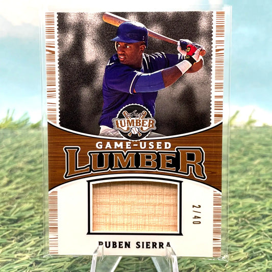Ruben Sierra Game Used Lumber Baseball Card Bat Relic from 2024 Leaf Lumber Trading