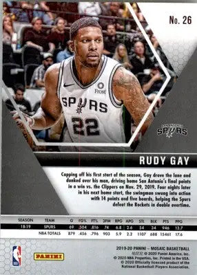 Rudy Gay - 2019-20 Panini Mosaic - #26 - Basketball - Basketball Card Single