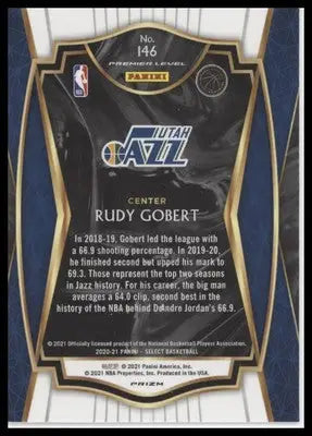 Rudy Gobert 2020-21 Panini Select Red White Orange Shimmer #146 Utah Jazz - Basketball Card Single
