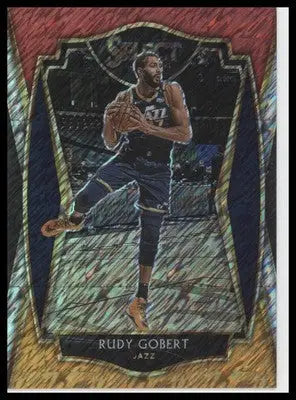 Rudy Gobert 2020-21 Panini Select Red White Orange Shimmer #146 Utah Jazz - Basketball Card Single