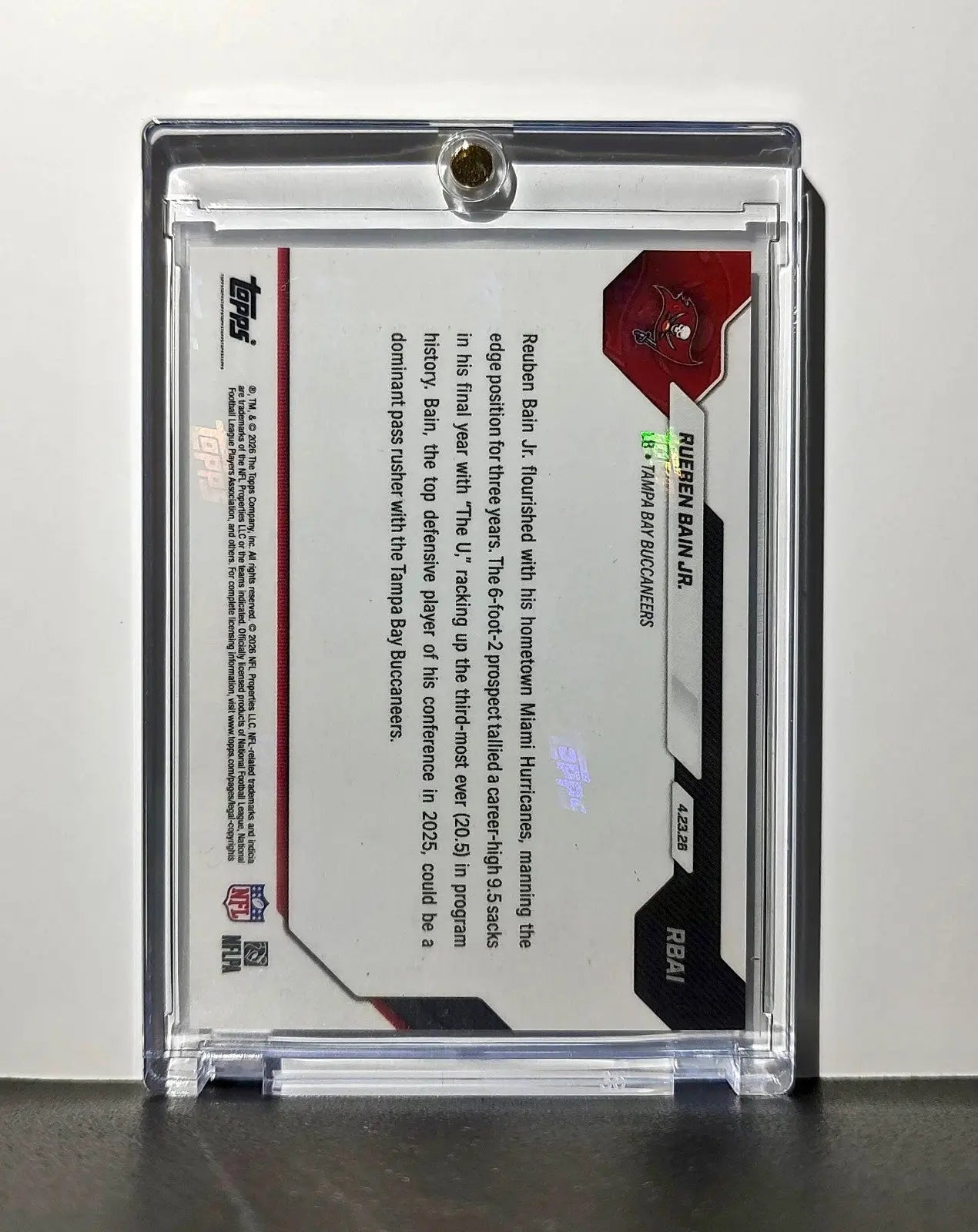 Rueben Bain Jr Rookie 2026 Topps Now Draft Night #RBAI Gold Foil 43/50 Card - Baseball Card Single