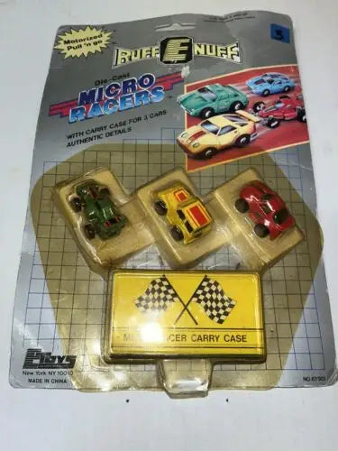 Vintage Ruff E Nuff Micro Racers toy set Motorized Pull n’ go E Toys Etna 1988 MOC