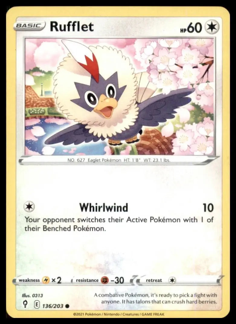 Rufflet 136/203 SWSH07: Evolving Skies Regular - Pokémon Card Single