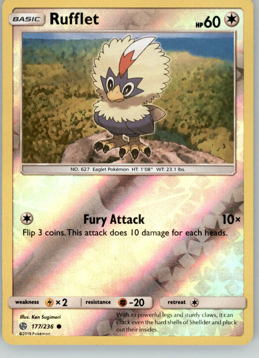 Rufflet - Cosmic Eclipse - 177/236 - Reverse Holo LP Pokemon - Pokémon Card Single