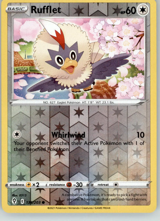 Rufflet - Evolving Skies - 136/203 - Reverse Holo LP Pokemon - Pokémon Card Single