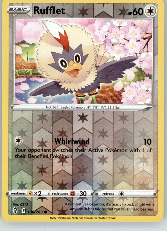Rufflet - Evolving Skies - 136/203 - Reverse Holo LP Pokemon - Pokémon Card Single