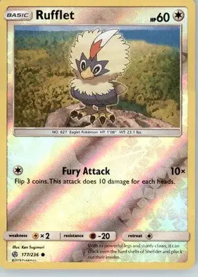 Rufflet - SM - Cosmic Eclipse - Reverse Holo LP - #177/236 - Pokémon Card Single