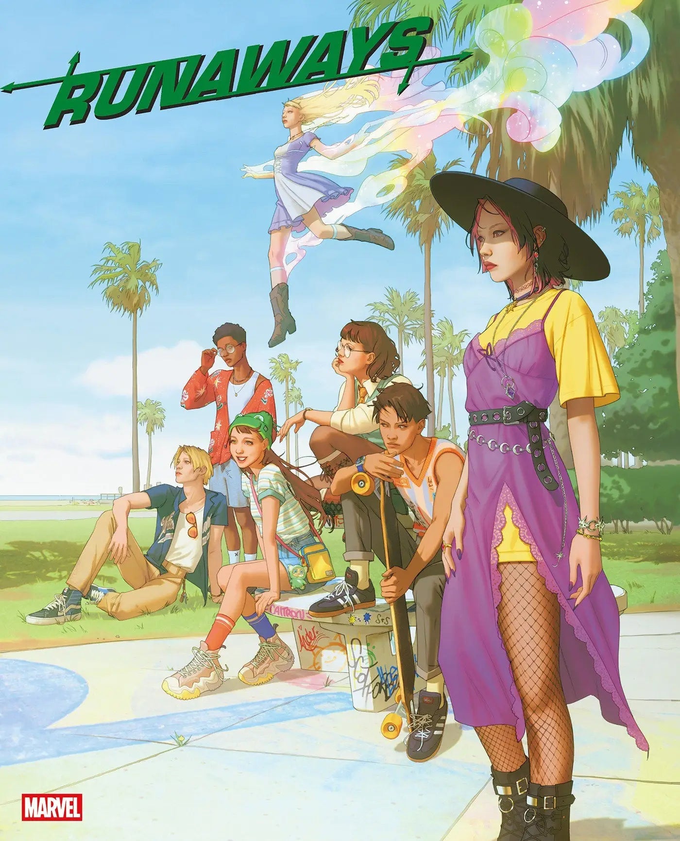 Runaways comic book cover featuring Scott Forbes Variant Doom artwork