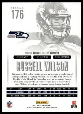 Russell Wilson 2013 Panini Prestige #176 Seattle Seahawks