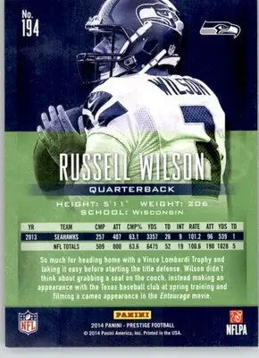 Russell Wilson - 2014 Panini Prestige - #194 - Football